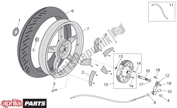 Todas as partes de Roda Traseira do Aprilia Scarabeo Qauttro 53 50 2009