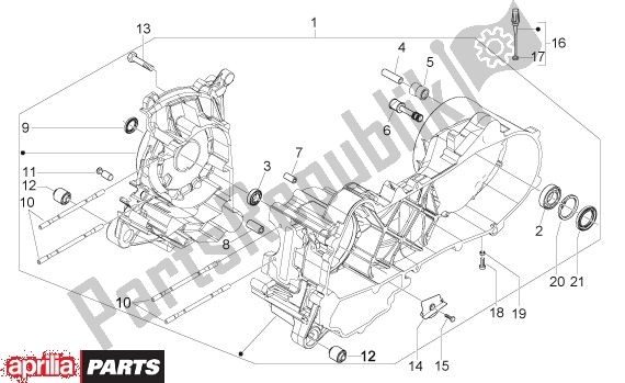 Todas as partes de Bloco Do Motor do Aprilia Scarabeo Qauttro 53 50 2009