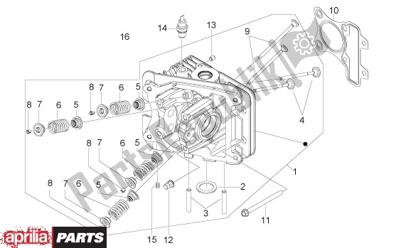 Toutes les pièces pour le Culasse du Aprilia Scarabeo Qauttro 53 50 2009