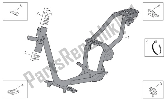 Todas las partes para Frame de Aprilia Scarabeo Qauttro 53 50 2009