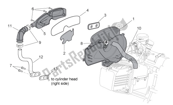 Wszystkie części do Nevenluchtbehuizing Aprilia Scarabeo Qauttro 53 50 2009