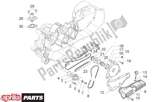 All parts for the Oil Pump of the Aprilia Scarabeo Qauttro 53 50 2009