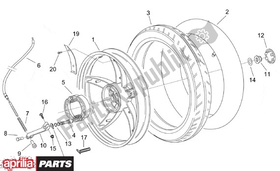 Alle Teile für das Achterwiel Trommelrem des Aprilia Scarabeo Street Restyling 19 50 2005 - 2006