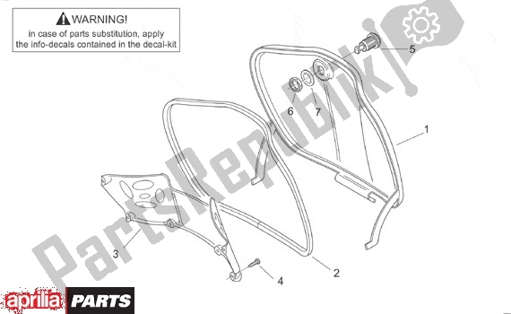 Alle onderdelen voor de Bagagevakklap van de Aprilia Scarabeo Street Restyling 19 50 2005 - 2006