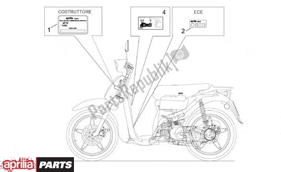 Toutes les pièces pour le Bordje En Leiding du Aprilia Scarabeo Street Restyling 19 50 2005 - 2006