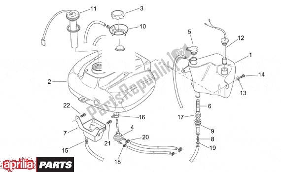 Tutte le parti per il Brandstoftank Olietank del Aprilia Scarabeo Street Restyling 19 50 2005 - 2006