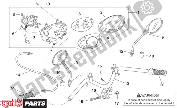 All parts for the Instrumentenunit of the Aprilia Scarabeo Street Restyling 19 50 2005 - 2006