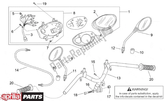 Todas las partes para Instrumentenunit de Aprilia Scarabeo Street Restyling 19 50 2005 - 2006