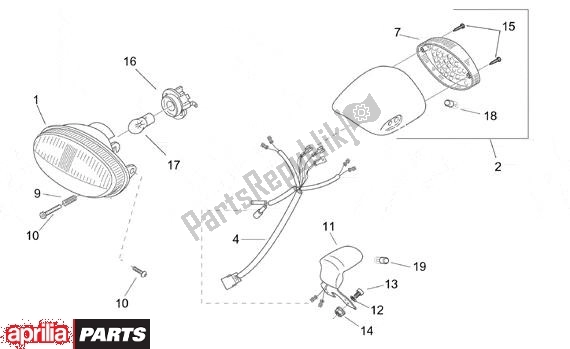 All parts for the Koplamp Achterlicht of the Aprilia Scarabeo Street Restyling 19 50 2005 - 2006