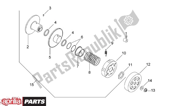 Tutte le parti per il Secundaire Poelie del Aprilia Scarabeo Street Restyling 19 50 2005 - 2006