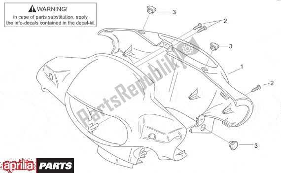 Alle Teile für das Stuurafdekking Achter des Aprilia Scarabeo Street Restyling 19 50 2005 - 2006