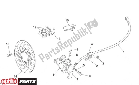 Toutes les pièces pour le Voorwielremklauw du Aprilia Scarabeo Street Restyling 19 50 2005 - 2006