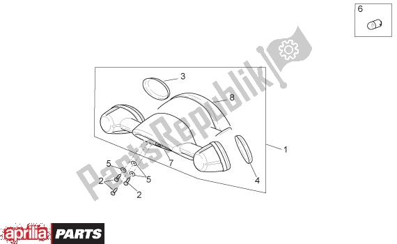 Tutte le parti per il Fanale Posteriore del Aprilia Scarabeo Street Restyling 28 50 2006 - 2007