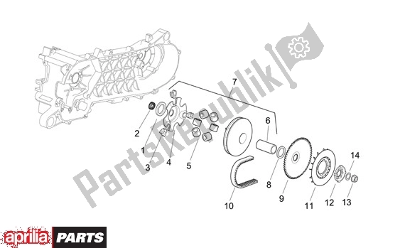 All parts for the Primaire Poelie of the Aprilia Scarabeo Street Restyling 28 50 2006 - 2007