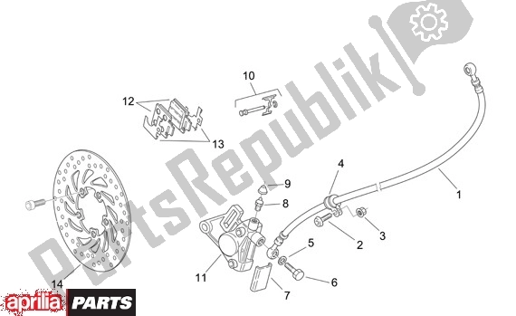 Todas as partes de Remklauw Voor Remleiding do Aprilia Scarabeo Street Restyling 28 50 2006 - 2007