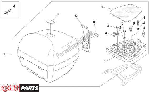 Tutte le parti per il Topkoffer Serie del Aprilia Scarabeo Street Restyling 28 50 2006 - 2007