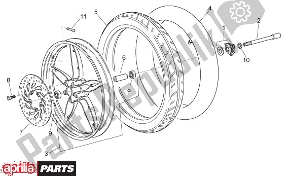 Todas las partes para Rueda Delantera de Aprilia Scarabeo Street Restyling 28 50 2006 - 2007