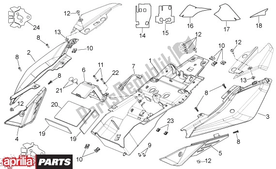 All parts for the Achterkant Opbouw I of the Aprilia Shiver 32 750 2007 - 2010