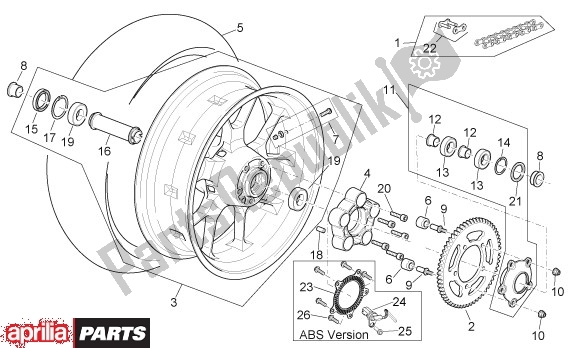 Wszystkie części do Tylne Ko? O Aprilia Shiver 32 750 2007 - 2010