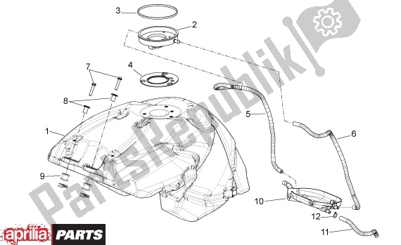 All parts for the Fuel Tank-seat of the Aprilia Shiver 32 750 2007 - 2010