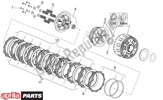 All parts for the Clutch Ii of the Aprilia Shiver 32 750 2007 - 2010