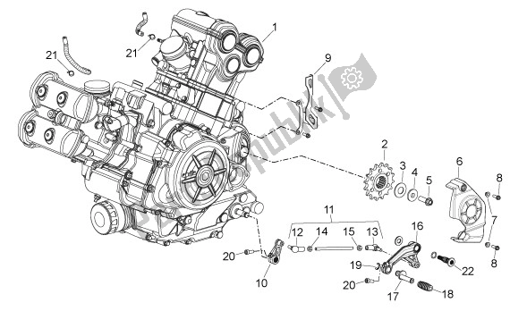 All parts for the Engine of the Aprilia Shiver 32 750 2007 - 2010
