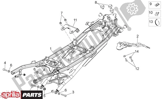 All parts for the Sub Frame of the Aprilia Shiver 32 750 2007 - 2010