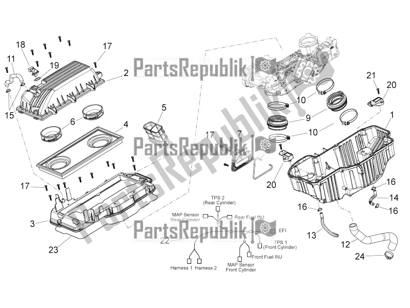 Todas las partes para Caja De Aire de Aprilia Shiver 750 2016