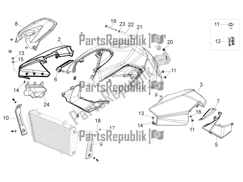 Tutte le parti per il Corpo Centrale del Aprilia Shiver 750 2016