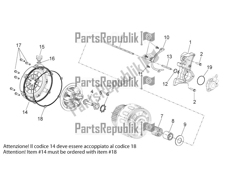 All parts for the Clutch I of the Aprilia Shiver 750 2016