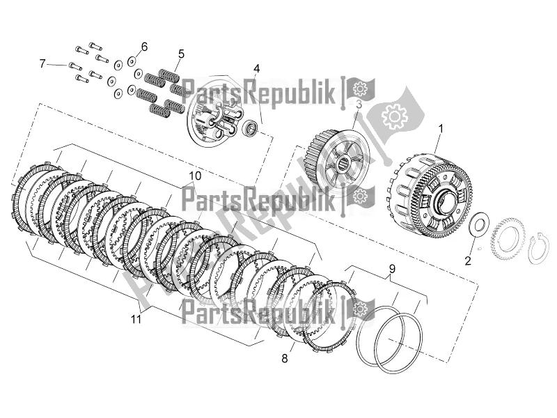 All parts for the Clutch Ii of the Aprilia Shiver 750 2016