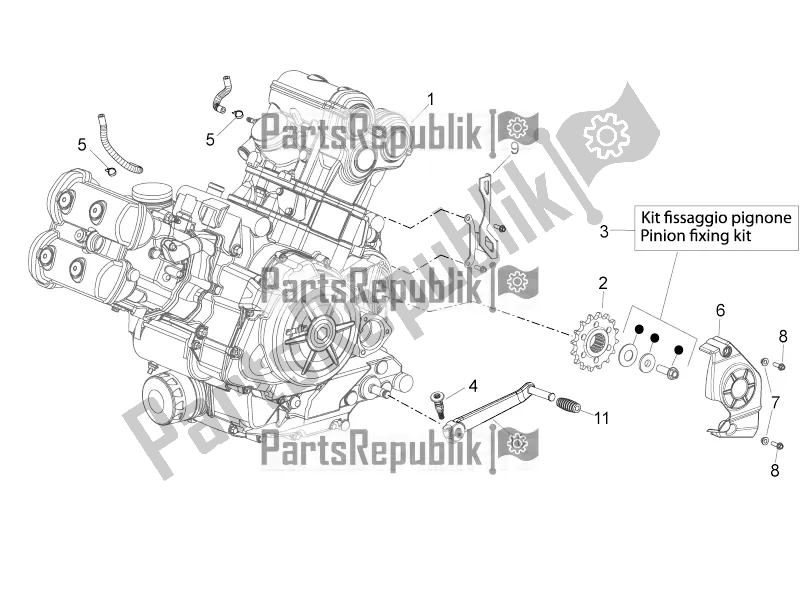 All parts for the Engine of the Aprilia Shiver 750 2016