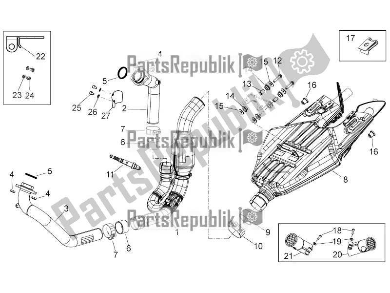 Toutes les pièces pour le Unité D'échappement du Aprilia Shiver 750 2016