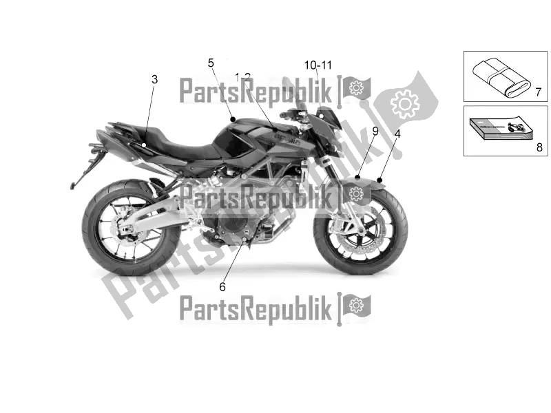 All parts for the Plate Set-decal-op. Handbooks of the Aprilia Shiver 750 2016