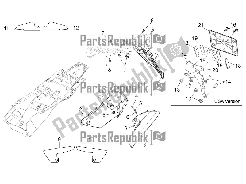 All parts for the Rear Body Iii of the Aprilia Shiver 750 2016