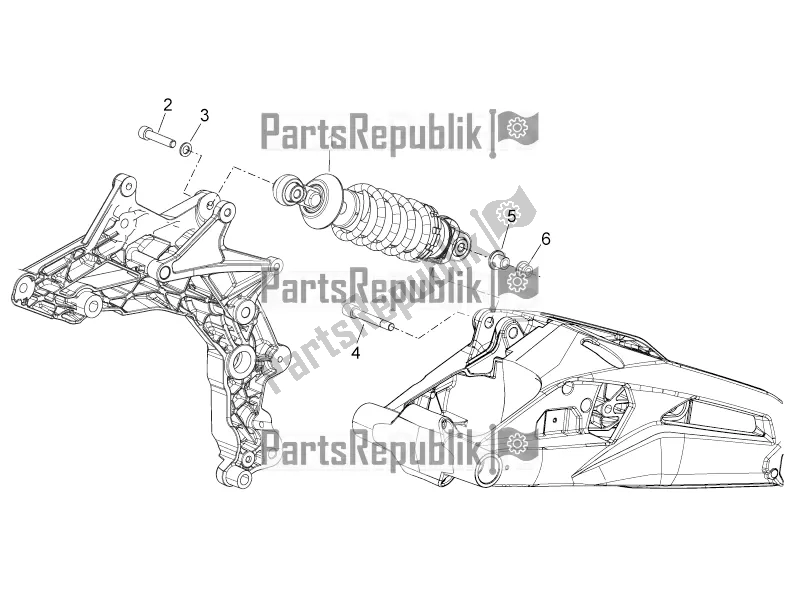 Tutte le parti per il Ammortizzatore Posteriore del Aprilia Shiver 750 2016