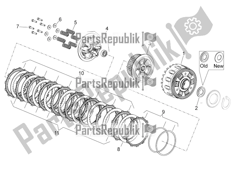 All parts for the Clutch Ii of the Aprilia Shiver 750 GT 2016