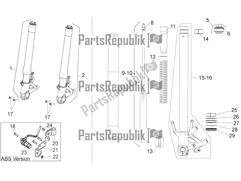 Toutes les pièces pour le Fourche Ii du Aprilia Shiver 750 GT 2016