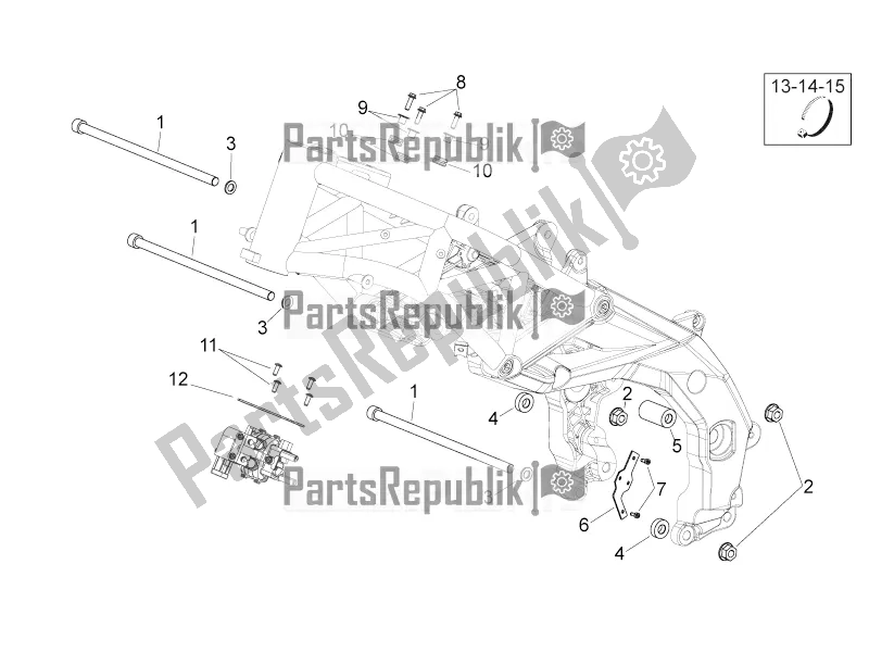 All parts for the Frame Ii of the Aprilia Shiver 750 GT 2016