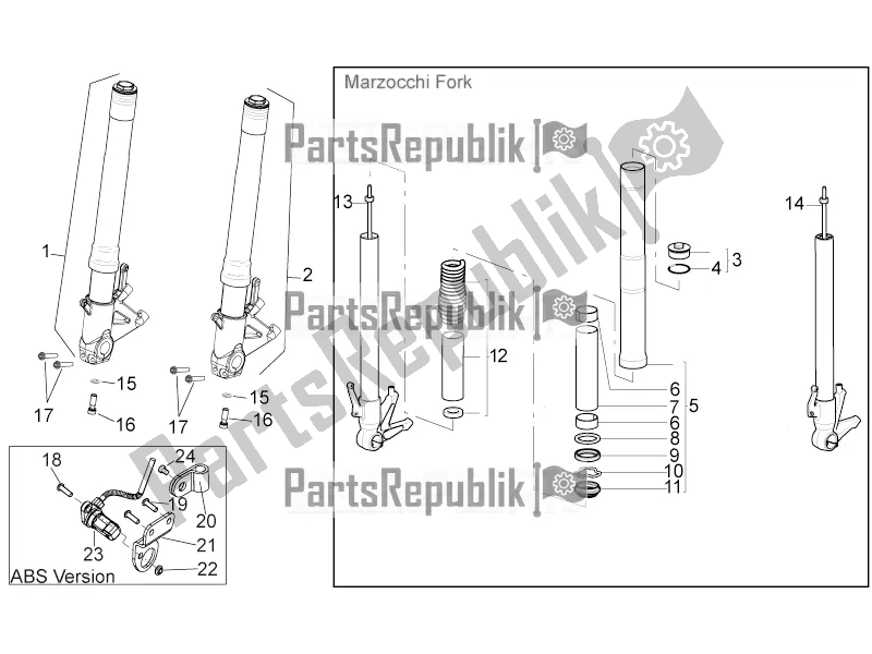 Tutte le parti per il Forcella Anteriore Iii del Aprilia Shiver 750 GT 2016