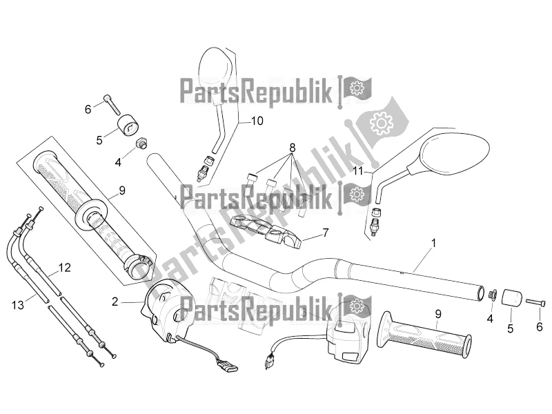 All parts for the Handlebar - Controls of the Aprilia Shiver 750 GT 2016