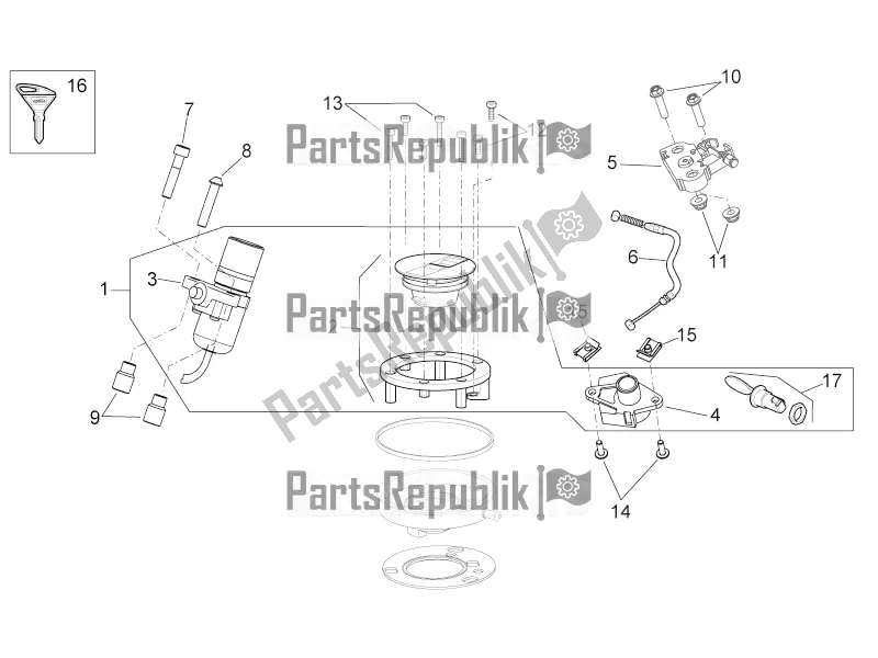 Toutes les pièces pour le Kit De Matériel De Verrouillage du Aprilia Shiver 750 GT 2016