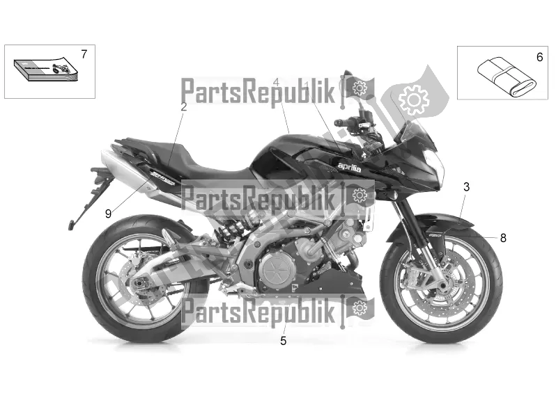 Toutes les pièces pour le Assiette Set-decal-op. Handbooks du Aprilia Shiver 750 GT 2016