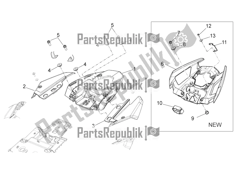 All parts for the Rear Body Ii of the Aprilia Shiver 750 GT 2016