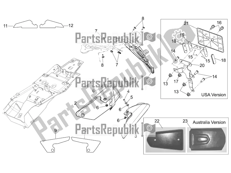 All parts for the Rear Body Iii of the Aprilia Shiver 750 GT 2016