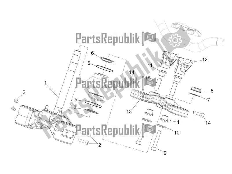 All parts for the Steering of the Aprilia Shiver 750 GT 2016