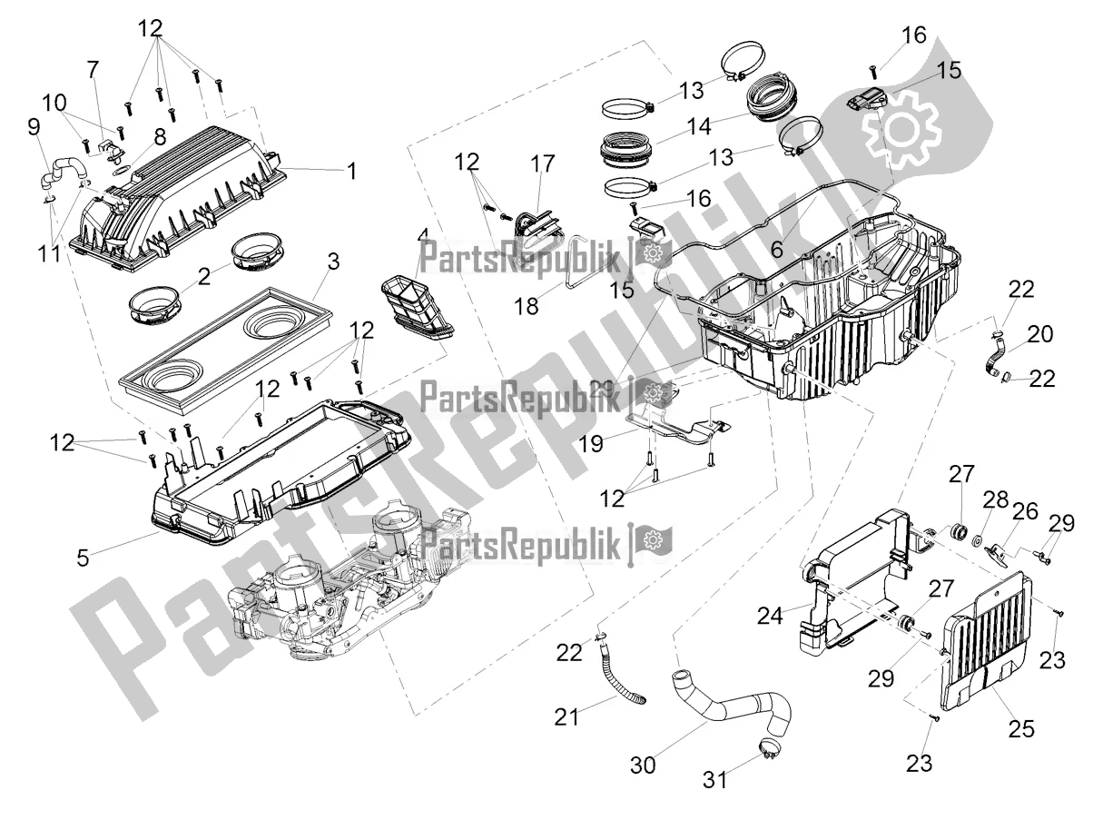 Todas las partes para Caja De Aire de Aprilia Shiver 900 2018