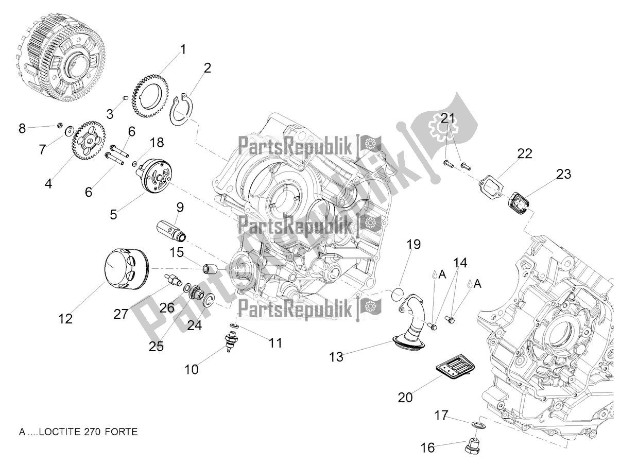 All parts for the Lubrication of the Aprilia Shiver 900 2018