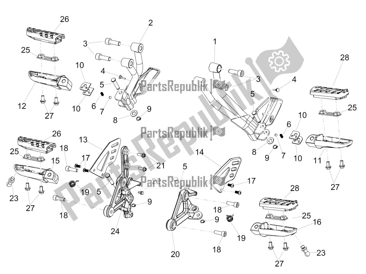 Tutte le parti per il Poggiapiedi del Aprilia Shiver 900 2019