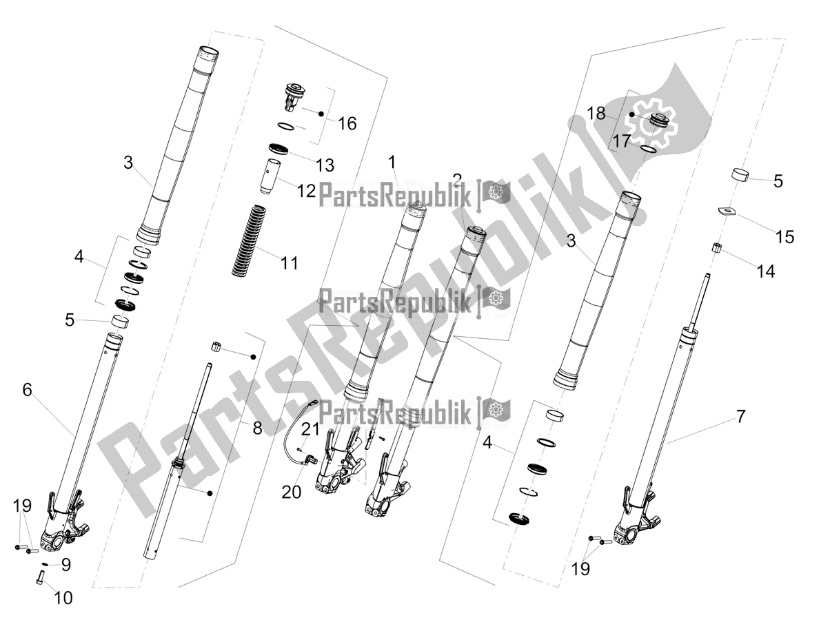 Toutes les pièces pour le Fourche Avant Kayaba du Aprilia Shiver 900 2019